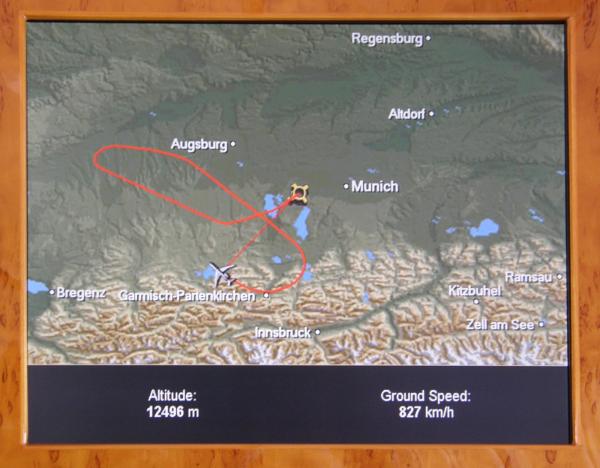 Position des Flugzeuges